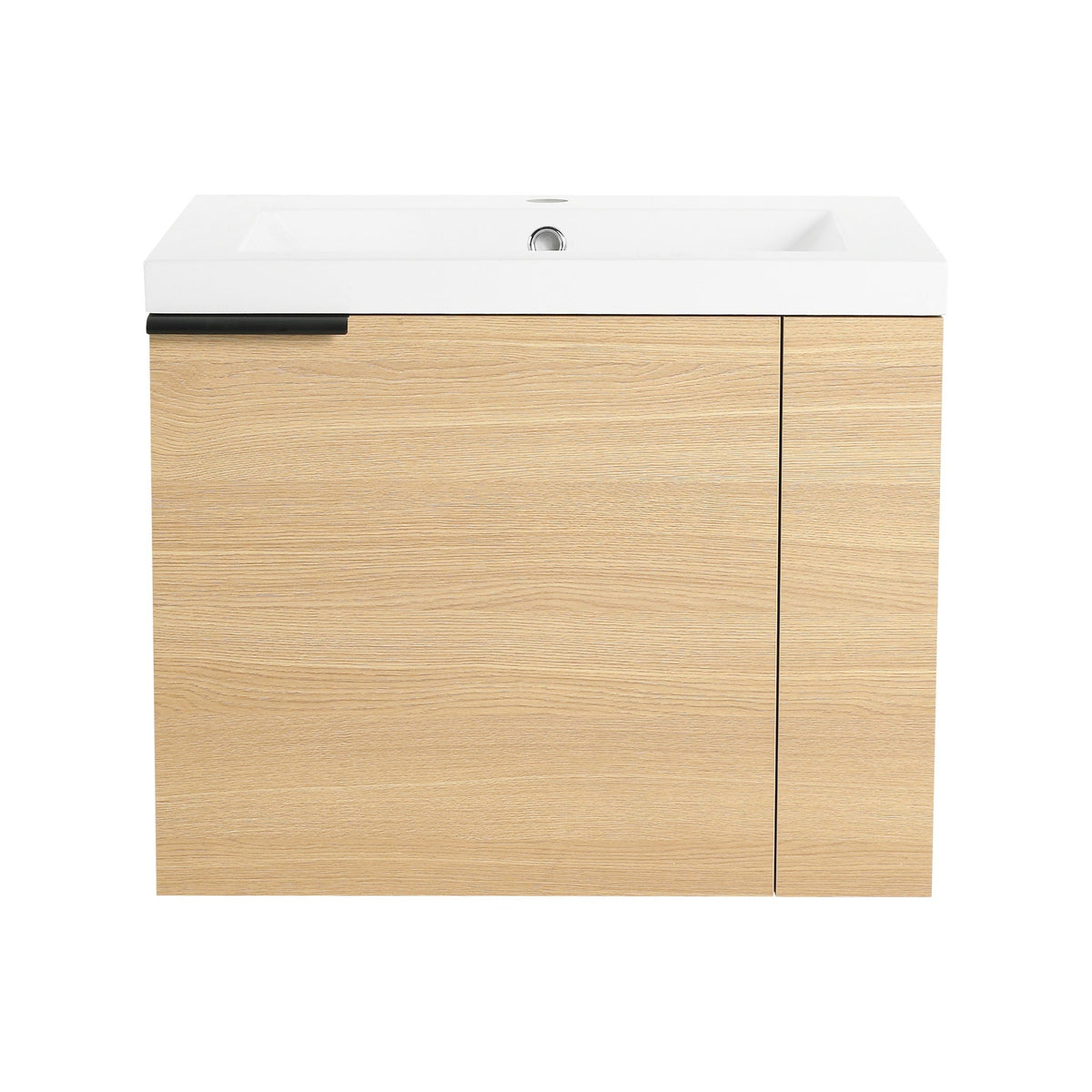 Modern Bathroom Vanity with Side Storage - Light Brown or White