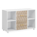 Large Mobile Lateral File Cabinet with 2 Drawers and Storage Shelves - White/Oak