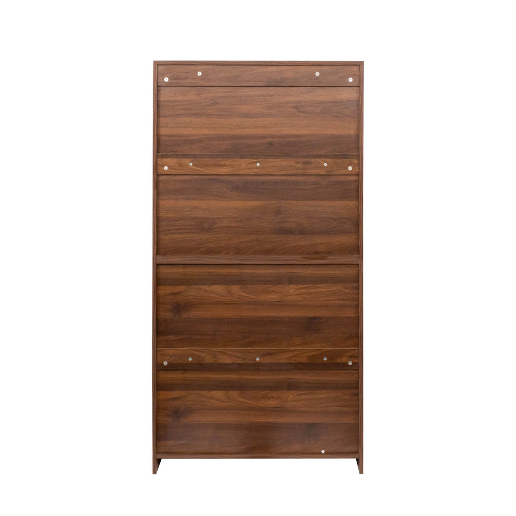 Contemporary Bookcase with Glass Doors and Dustproof Storage - Clear Glass