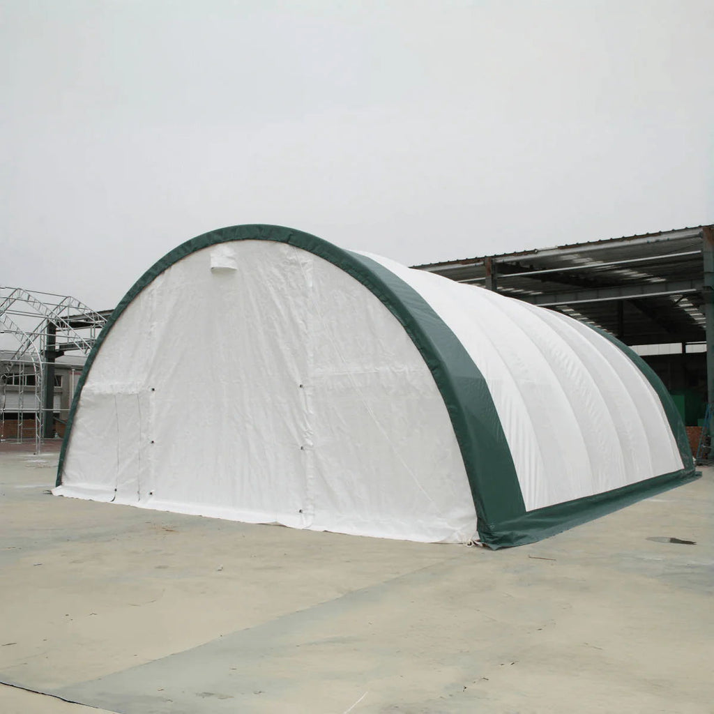 Single Truss Arch Storage PE Shelter - White