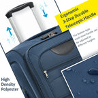 Softside Expandable 3 Piece Luggage Set with Spinner Wheels - Dark Blue