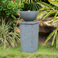 Zen Bowl Outdoor Water Fountain with Relaxing Water Feature - Dark Gray