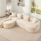 Boneless L-Shape Sectional Sofa with Curved Chaise