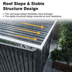 Outdoor Pergola Bike Storage Shed with Galvanized Steel Roof - Gray