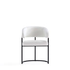 Geometric Base Dining Chair with Vegan Upholstery – White or Gray