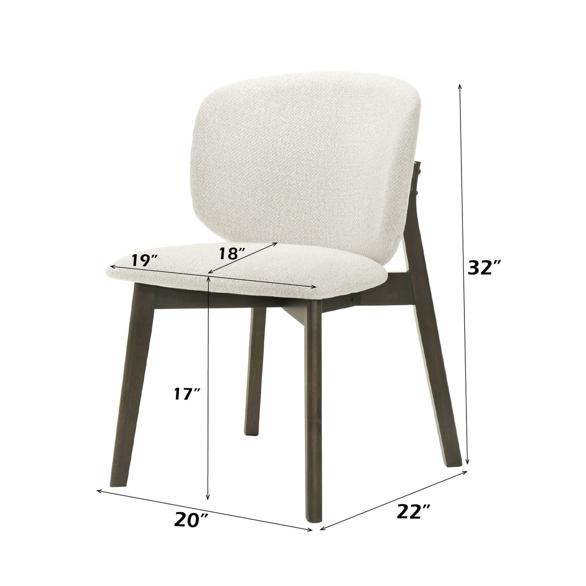 Gray & Walnut Side Chair Set with Cushion - Set of 2