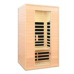 Hemlock Far Infrared Roof Embedded Indoor Sauna Room with LCD Controls - Light Brown