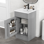 Bathroom Vanity with Sink and Adjustable Shelf - Multiple Colors