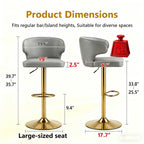Modern Rotating Adjustable Bar Chair Set with 360° Swivel - Grey