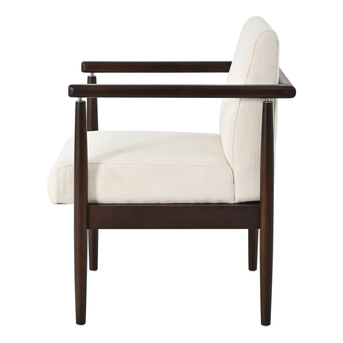 7-Piece Dining Table Set, Mid-Century Rubber Wood