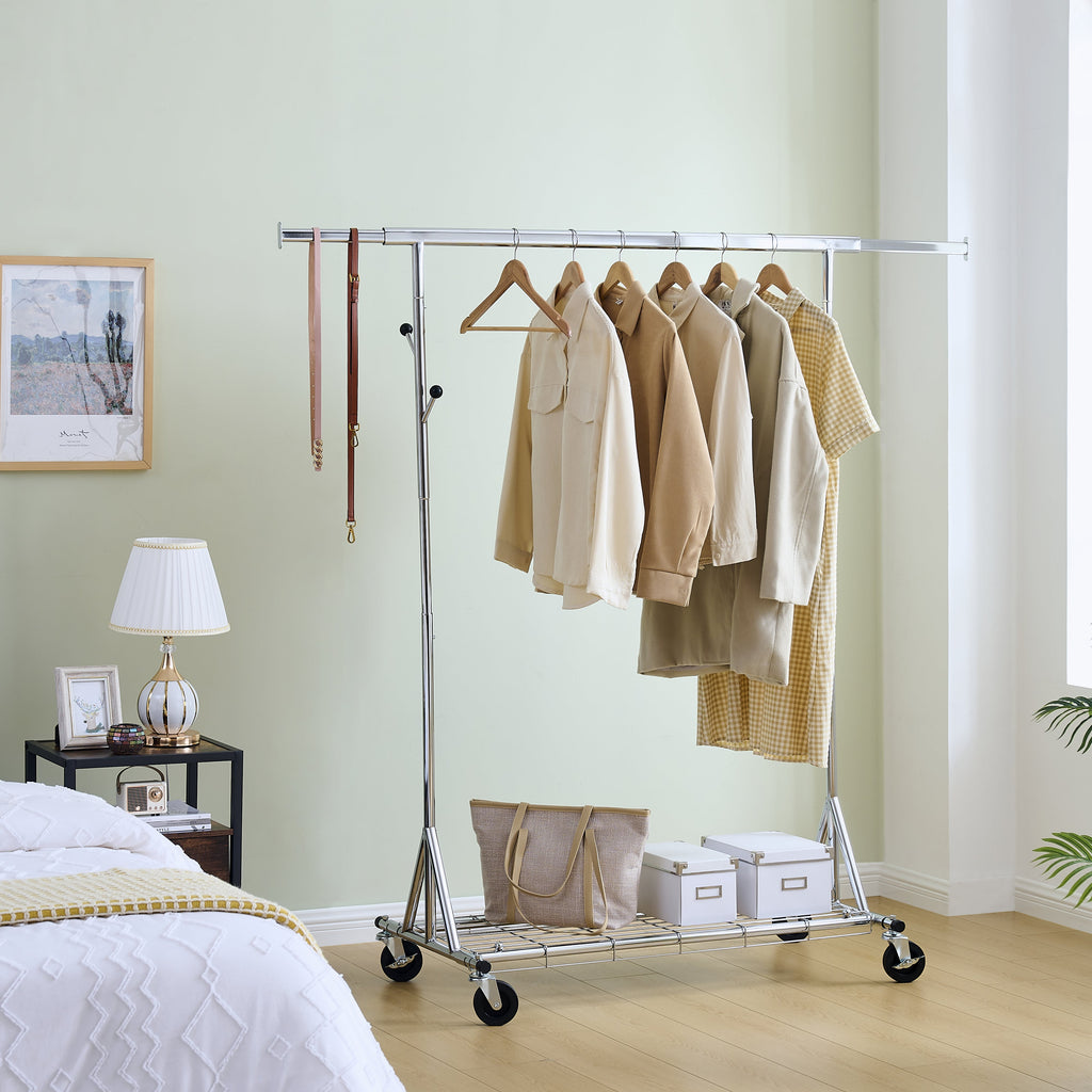 Heavy Duty Rolling Clothes Rack with 600 lbs Capacity - Iron