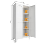 Shapely Doors Metal Storage Cabinet with Adjustable Shelves - White, Black, or Beige