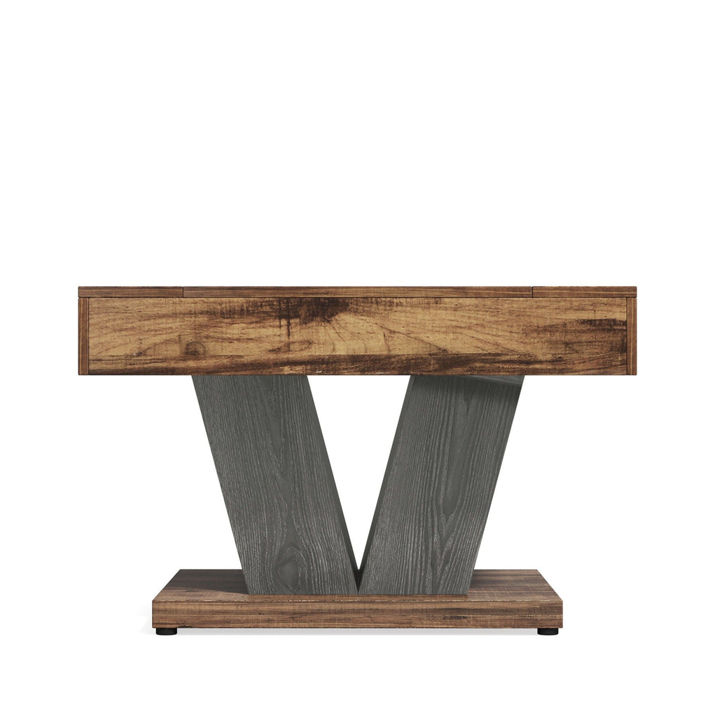 Square Coffee Table with Crisscross Base - Brown / Black