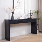 Modern Console Table with 4 Drawers - Wood Finish