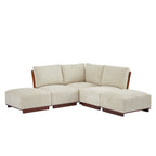 Boucle Modular Sectional Sofa with Deep Ergonomic Seating - Velora 88.5 in.