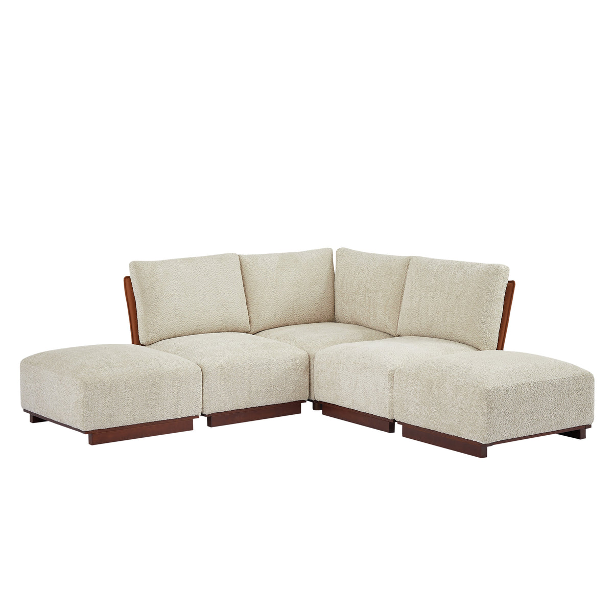 Boucle Modular Sectional Sofa with Deep Ergonomic Seating - Velora 88.5 in.