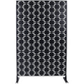 Black Metal Room Divider Privacy Screen with Rust-Resistant Finish