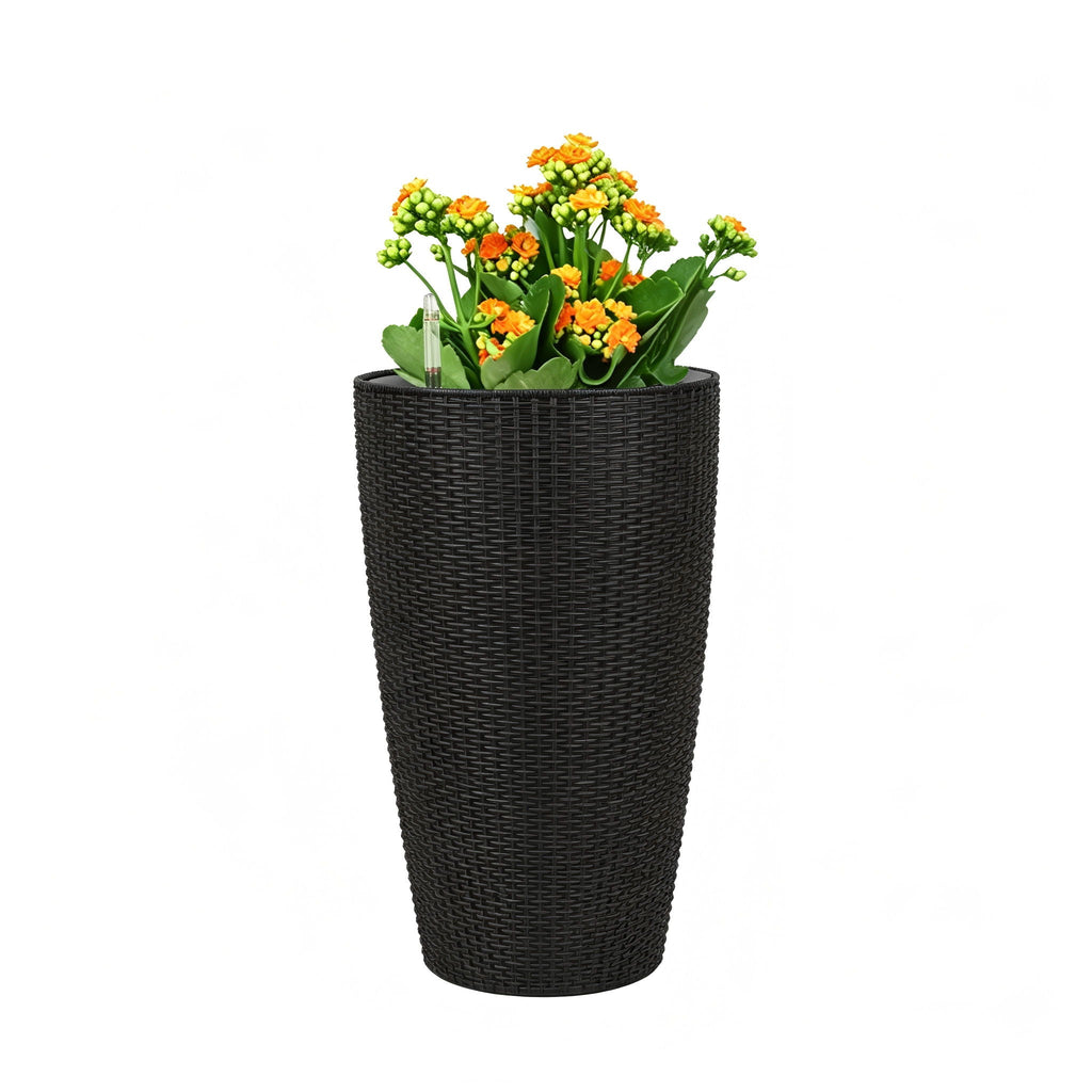 Tall Planters Set with Auto Watering and Water Level Monitor - Polypropylene
