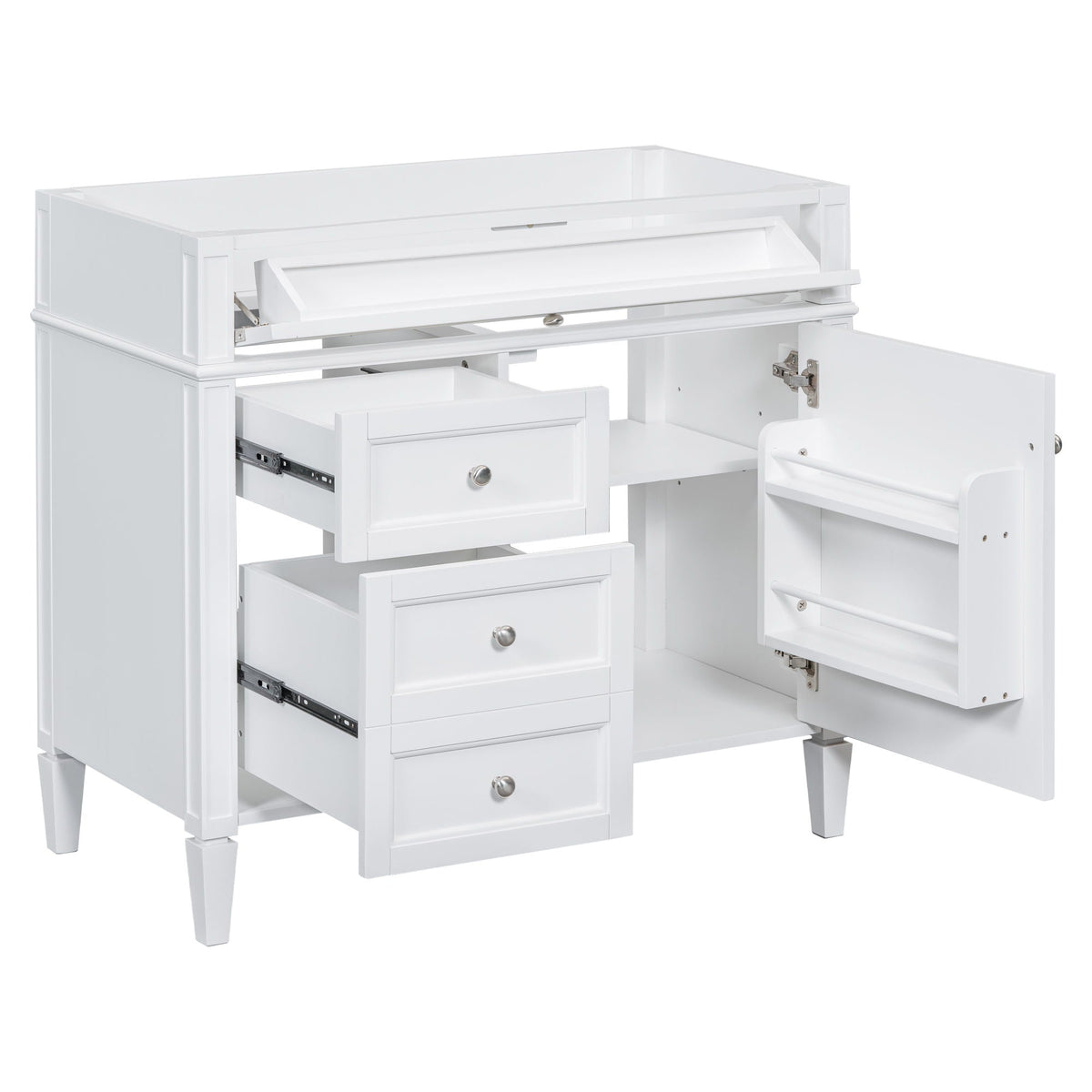 Bathroom Vanity with 2 Drawers and Tip-Out Storage - Multiple Colors