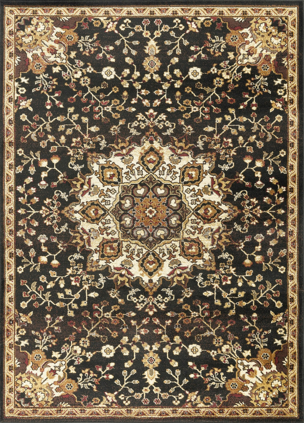 Classic Medallion Area Rug with Elegant Pattern - Polypropylene