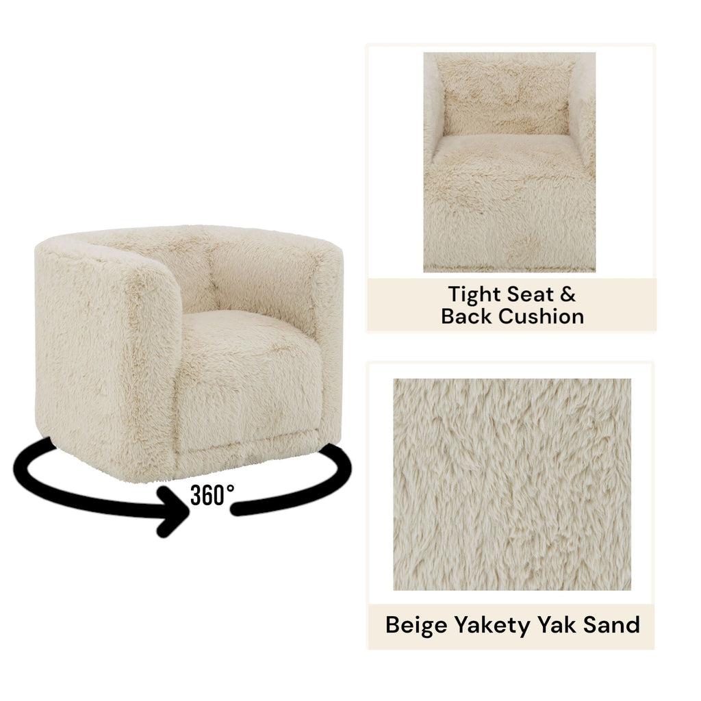 Swivel Chair with Full Foam Cushioning - Sand