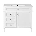 36" Bathroom Vanity with Ceramic Sink and Storage Drawers - Multiple Colors