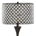 Contemporary Table Lamp with Crystalline Shade - Gold, Black, or Gray