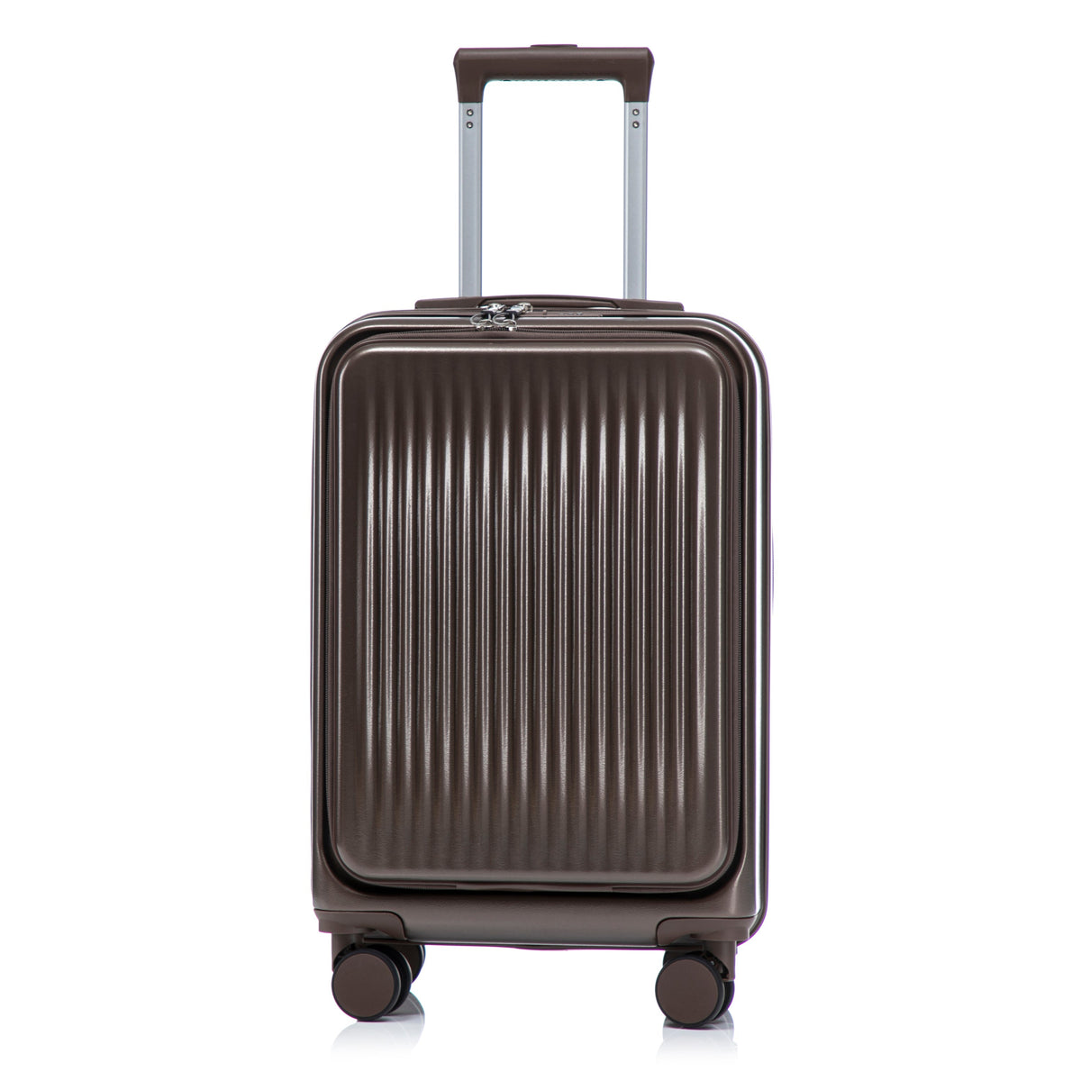 ABS Spinner Wheel Luggage Set with Cosmetic Case - Brown