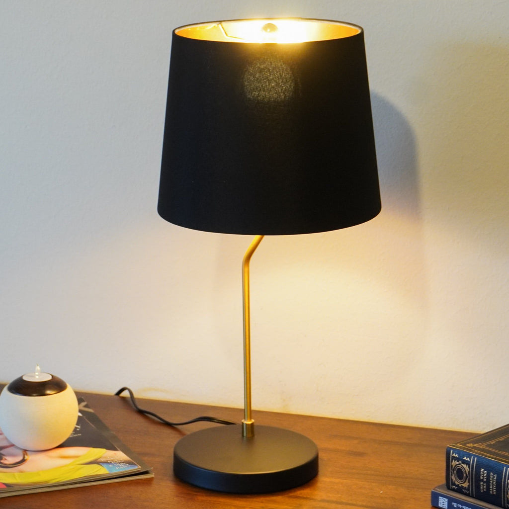Black Desk Lamp for Bedside and Table Use with Ergonomic Lighting