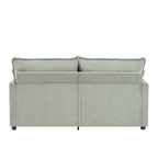 Modern Loveseat Sofa with Side Storage Pockets - Green, Beige, or Dark Gray