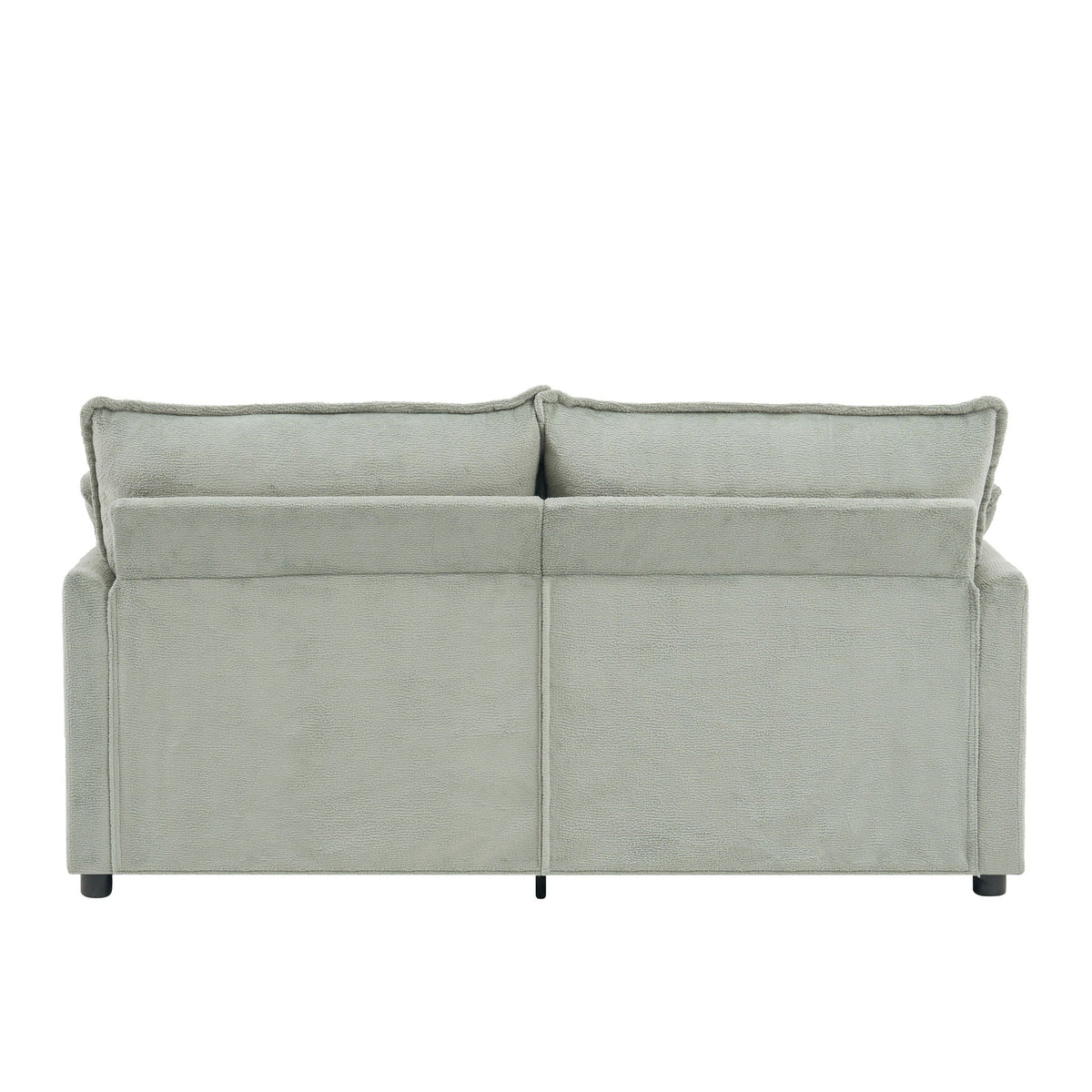 Modern Loveseat Sofa with Side Storage Pockets - Green, Beige, or Dark Gray