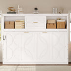 Murphy Bed With Charging Station and Drawer - Twin Storage Bed - White or Light Brown