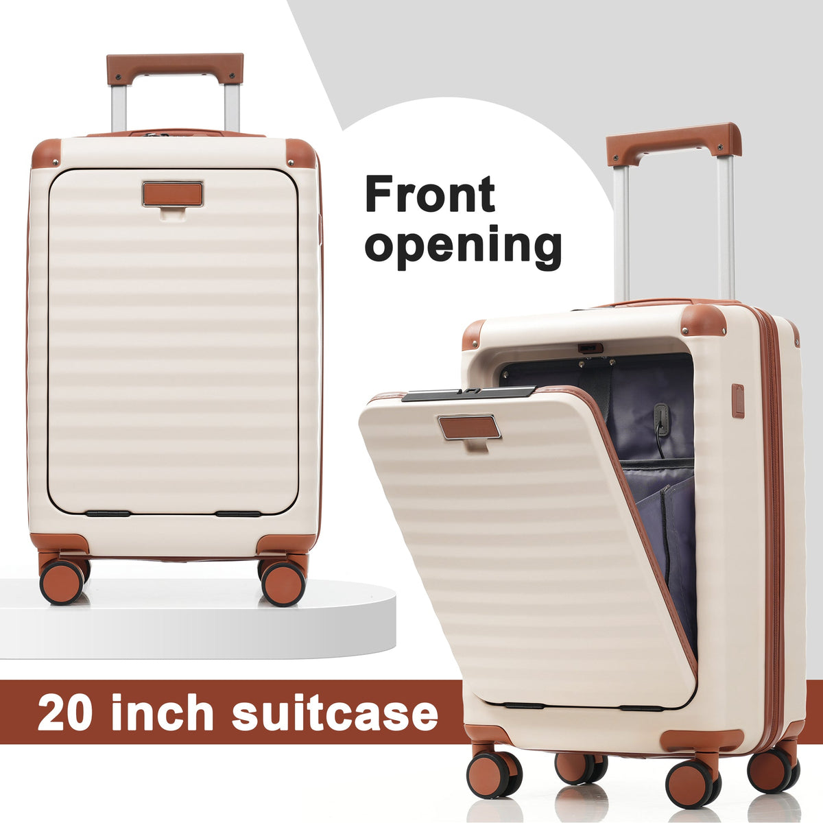 Deluxe 5-Piece Hard-Side Luggage Set with USB and TSA Locks - Multiple Colors