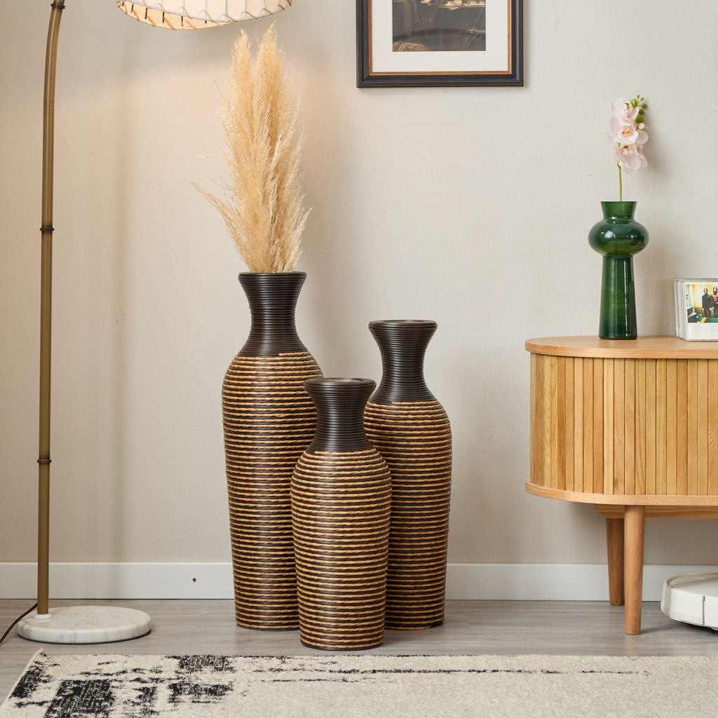 Classic And Neat Floor Vase with High Independent Stand - Multiple Colors