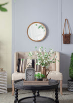 Transitional Mango Wood Wall Mirror with Frame - Multiple Colors