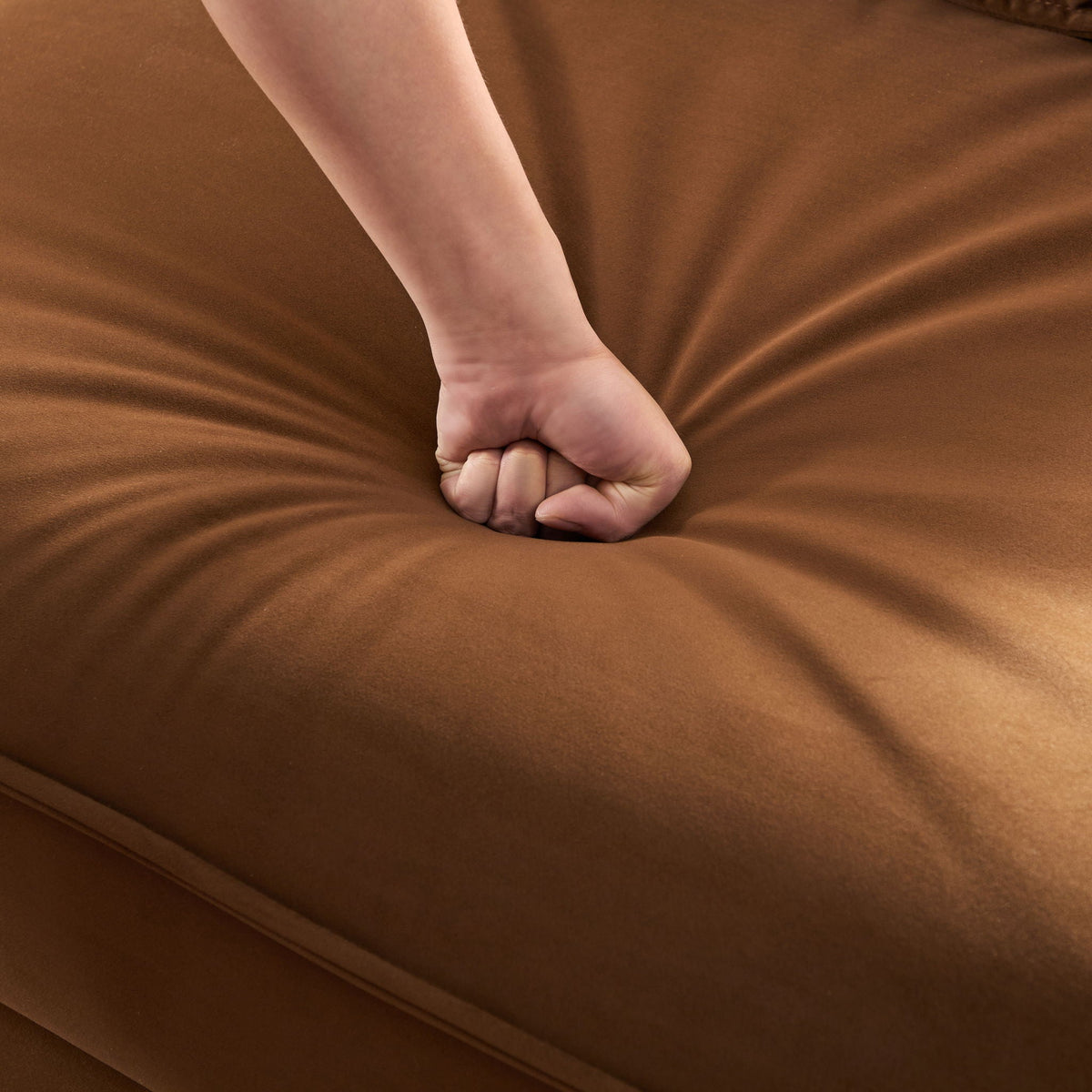 Nordic Modern Sofa With Removable Pillowcase and High Density Sponge - Dark Brown