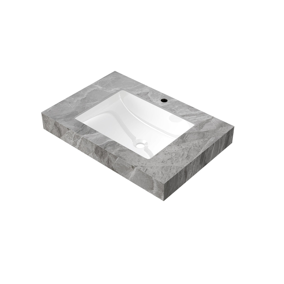 30" Bathroom Sink with Sintered Stone Countertop - Light Gray