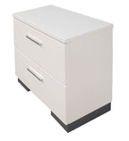 White Wood Nightstand with Storage Drawers - Lorimar