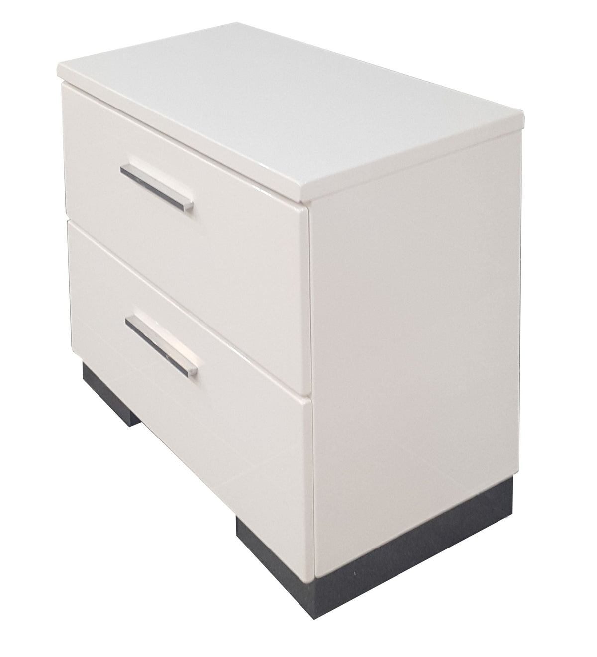 White Wood Nightstand with Storage Drawers - Lorimar