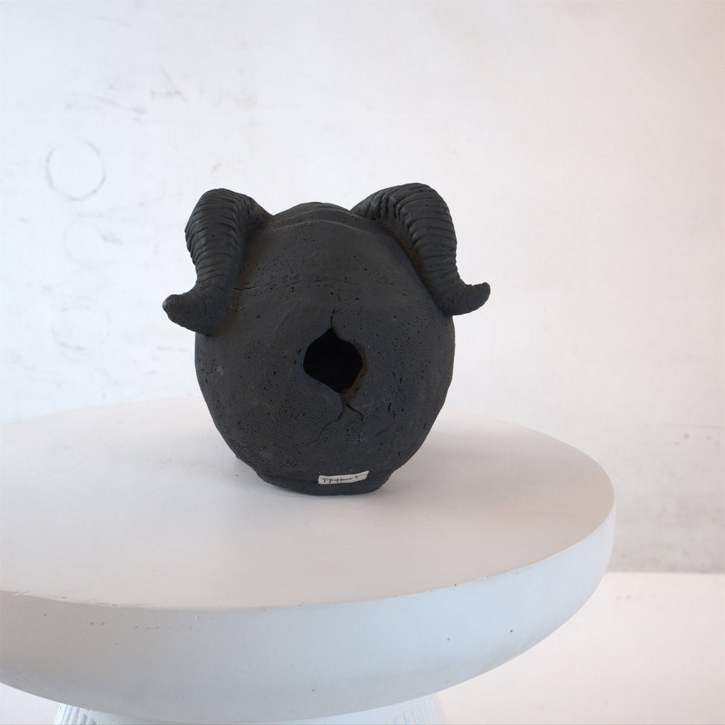 Hand-Forged Flame Skull for Fire Pits with Dramatic Flame Vents - Natural Finish