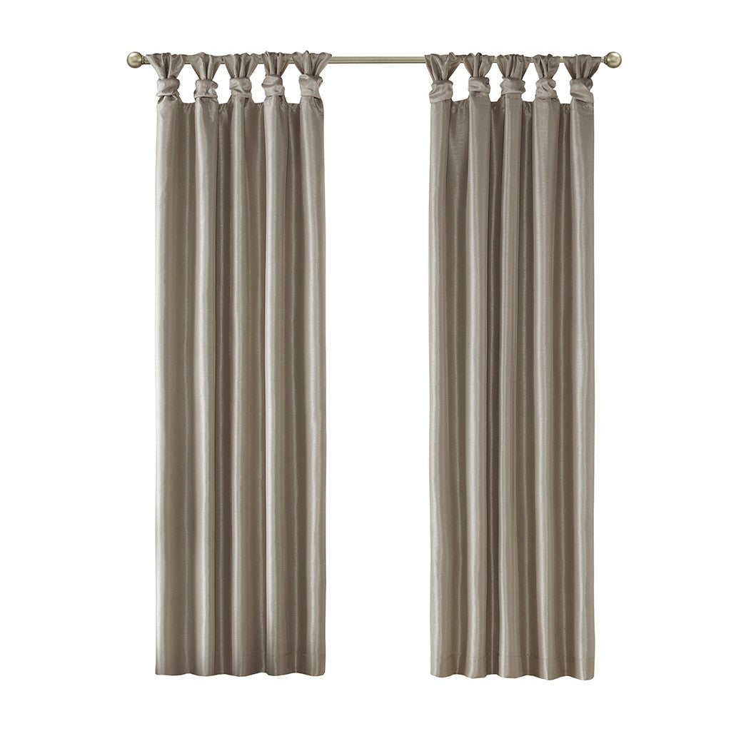 Twist Tab Total Blackout Window Curtain Panel with Thermal Technology - Pewter