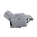 Power Motion Reclining Sofa with USB Port - Gray Faux Leather