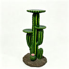 32'' Resin Saguaro Cactus Plant Stand with Three Display Shelves - Green