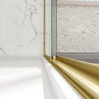 55-60" Adjustable Brushed Shower Door with Tempered Glass - Brushed Gold