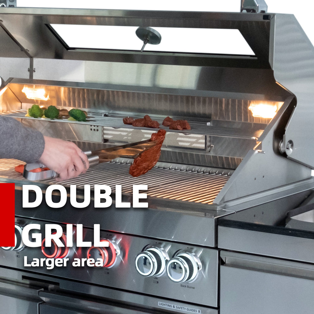 Six Burners Grill with Rotisserie Kit - Stainless Steel