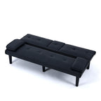 Foldable Sofa Bed with Cup Holder and Solid Wood Frame - Multiple Colors
