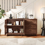 59.1" Buffet Sideboard with Adjustable Shelf and 3 Drawers - Walnut