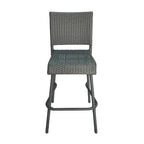 29" Outdoors PE Rattan Armless Barstools with Woven Finish - Grey