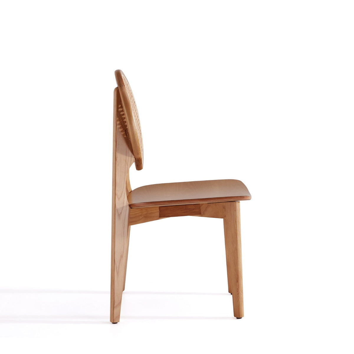 Rattan Cane Backrest Dining Chair Set with Solid Wood Frame - Black or Light Brown