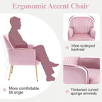Upholstered Accent Armchair with Shell-Shaped Design - Multiple Colors
